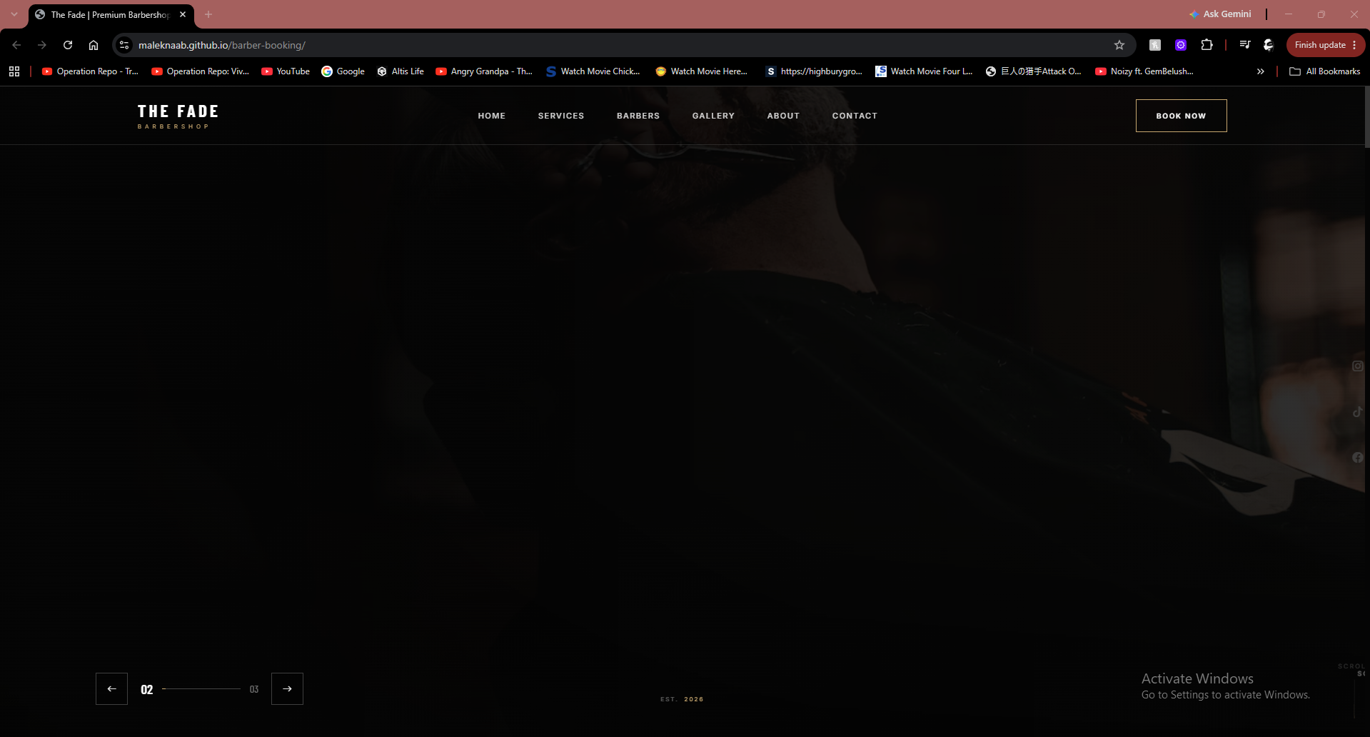 Barber Booking website